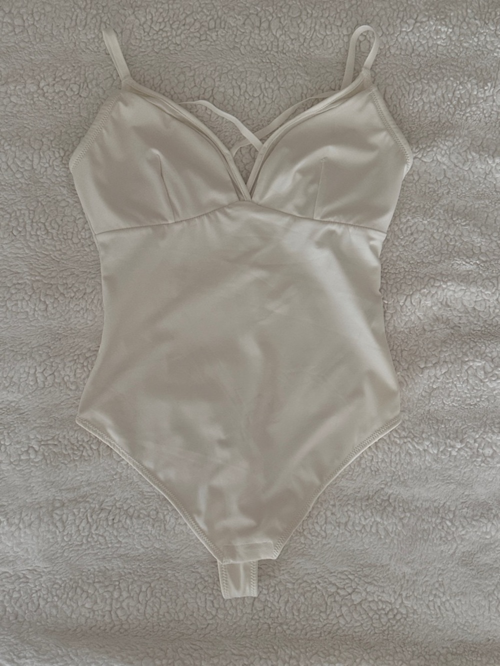 Popilush White Sheer Mesh Sleeveless Tummy Control Bodysuit